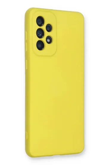 Newface Samsung Galaxy A33 5G Kılıf Nano içi Kadife Silikon - Sarı resmi