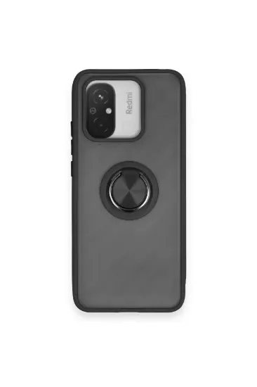 Newface Xiaomi Redmi 12C Kılıf Montreal Yüzüklü Silikon Kapak - Siyah resmi