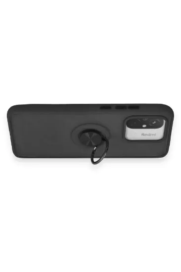 Newface Xiaomi Redmi 12C Kılıf Montreal Yüzüklü Silikon Kapak - Siyah resmi
