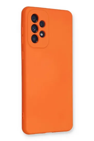 Newface Samsung Galaxy A33 5G Kılıf Nano içi Kadife Silikon - Turuncu resmi