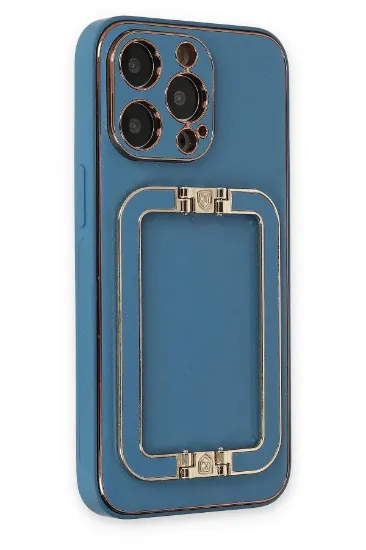 Newface iPhone 13 Pro Kılıf Coco Elit Kapak - Mavi resmi