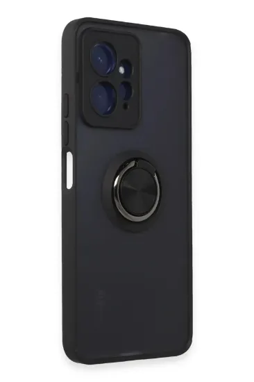 Newface Xiaomi Redmi Note 12 4G Kılıf Montreal Yüzüklü Silikon Kapak - Siyah resmi