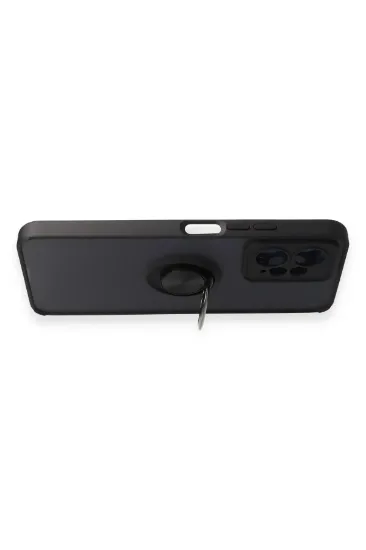 Newface Xiaomi Redmi Note 12 4G Kılıf Montreal Yüzüklü Silikon Kapak - Siyah resmi
