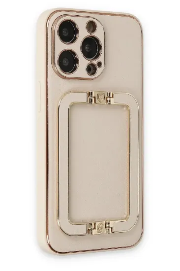 Newface iPhone 13 Pro Kılıf Coco Elit Kapak - Gold resmi