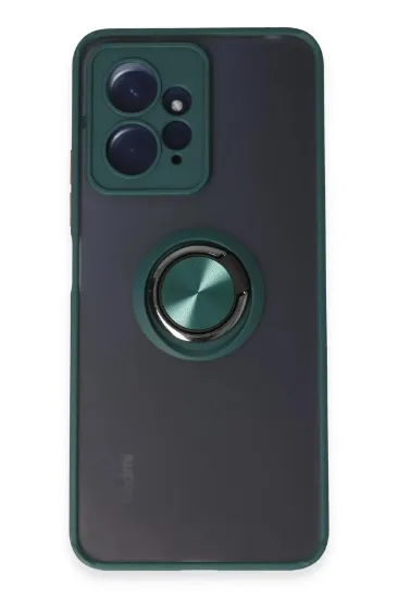 Newface Xiaomi Redmi Note 12 4G Kılıf Montreal Yüzüklü Silikon Kapak - Yeşil resmi