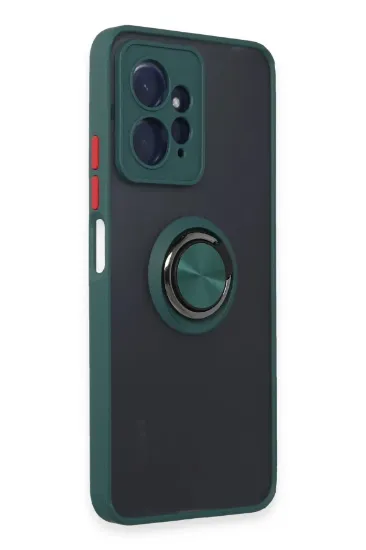 Newface Xiaomi Redmi Note 12 4G Kılıf Montreal Yüzüklü Silikon Kapak - Yeşil resmi