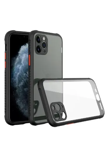 Newface iPhone 11 Pro Kılıf Miami Şeffaf Silikon - Siyah resmi