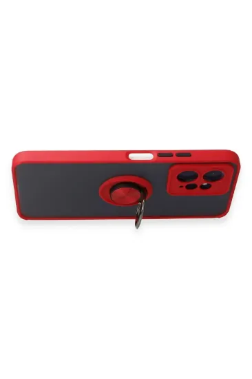 Newface Xiaomi Redmi Note 12 4G Kılıf Montreal Yüzüklü Silikon Kapak - Kırmızı resmi