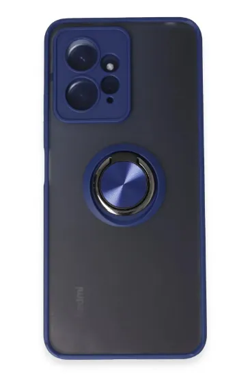 Newface Xiaomi Redmi Note 12 4G Kılıf Montreal Yüzüklü Silikon Kapak - Lacivert resmi