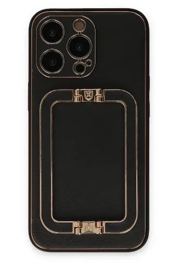 Newface iPhone 13 Pro Max Kılıf Coco Elit Kapak - Siyah resmi