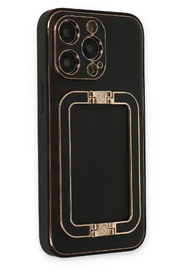Newface iPhone 13 Pro Max Kılıf Coco Elit Kapak - Siyah resmi