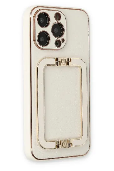 Newface iPhone 13 Pro Max Kılıf Coco Elit Kapak - Beyaz resmi