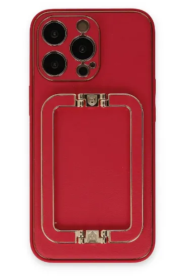 Newface iPhone 13 Pro Max Kılıf Coco Elit Kapak - Kırmızı resmi