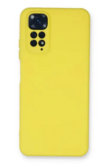 Newface Xiaomi Redmi Note 11 Kılıf Nano içi Kadife Silikon - Sarı resmi