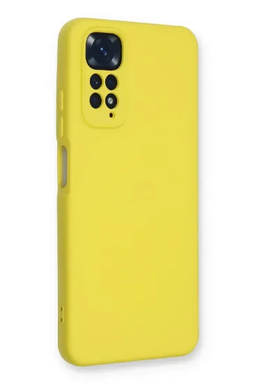 Newface Xiaomi Redmi Note 11 Kılıf Nano içi Kadife Silikon - Sarı resmi