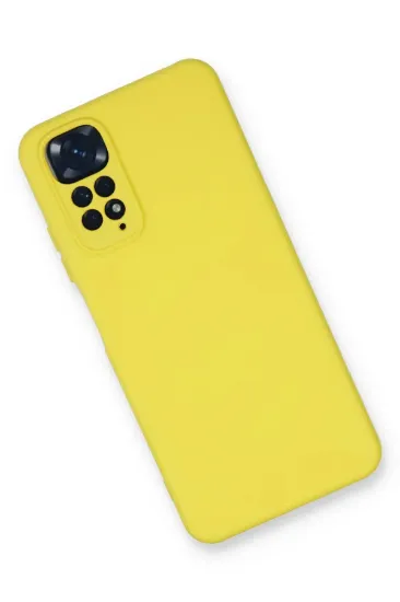 Newface Xiaomi Redmi Note 11 Kılıf Nano içi Kadife Silikon - Sarı resmi