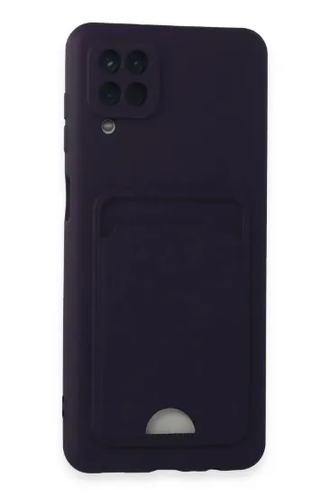 Newface Samsung Galaxy A12 Kılıf Kelvin Kartvizitli Silikon - Derin Mor resmi