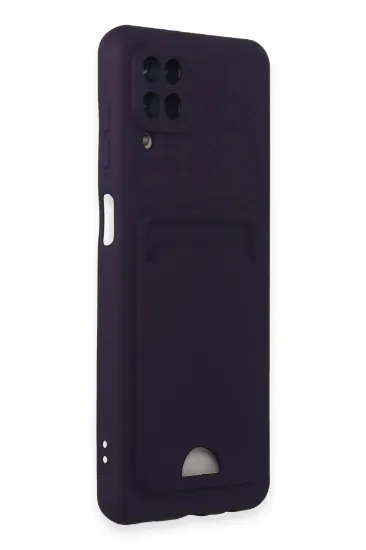 Newface Samsung Galaxy A12 Kılıf Kelvin Kartvizitli Silikon - Derin Mor resmi