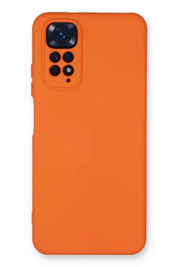 Newface Xiaomi Redmi Note 11 Kılıf Nano içi Kadife Silikon - Turuncu resmi