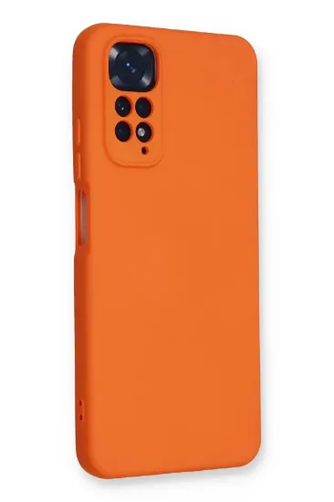 Newface Xiaomi Redmi Note 11 Kılıf Nano içi Kadife Silikon - Turuncu resmi