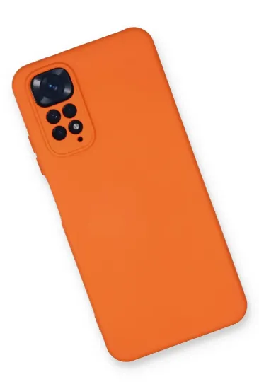 Newface Xiaomi Redmi Note 11 Kılıf Nano içi Kadife Silikon - Turuncu resmi