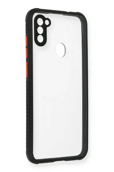 Newface Samsung Galaxy A11 Kılıf Miami Şeffaf Silikon - Siyah resmi