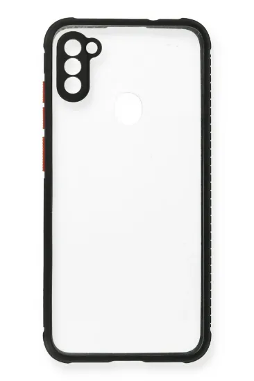 Newface Samsung Galaxy A11 Kılıf Miami Şeffaf Silikon - Siyah resmi