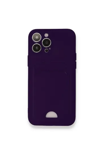 Newface iPhone 13 Pro Kılıf Kelvin Kartvizitli Silikon - Derin Mor resmi