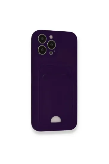 Newface iPhone 13 Pro Kılıf Kelvin Kartvizitli Silikon - Derin Mor resmi