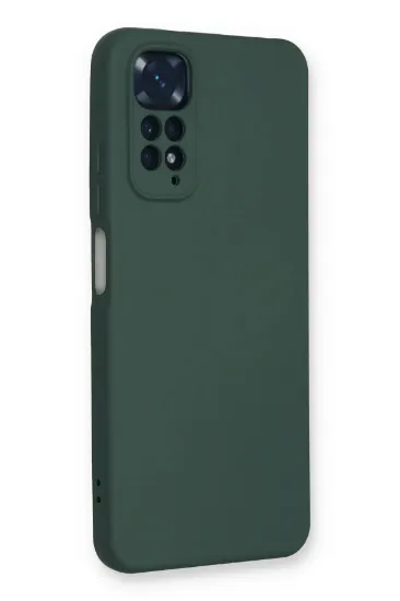 Newface Xiaomi Redmi Note 11 Kılıf Nano içi Kadife Silikon - Koyu Yeşil resmi