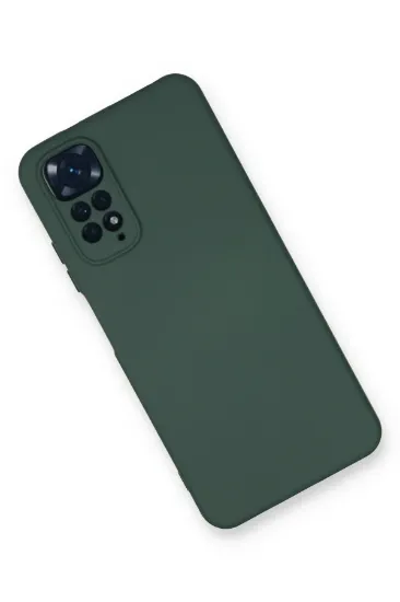 Newface Xiaomi Redmi Note 11 Kılıf Nano içi Kadife Silikon - Koyu Yeşil resmi