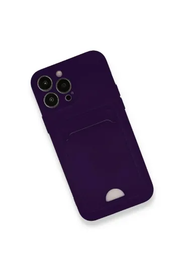 Newface iPhone 13 Pro Kılıf Kelvin Kartvizitli Silikon - Derin Mor resmi
