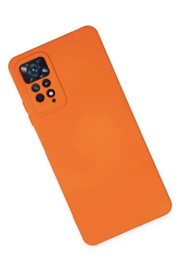 Newface Xiaomi Redmi Note 11 Pro Kılıf Nano içi Kadife Silikon - Turuncu resmi