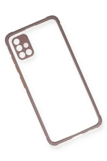 Newface Samsung Galaxy A51 Kılıf Miami Şeffaf Silikon - Açık Mor resmi