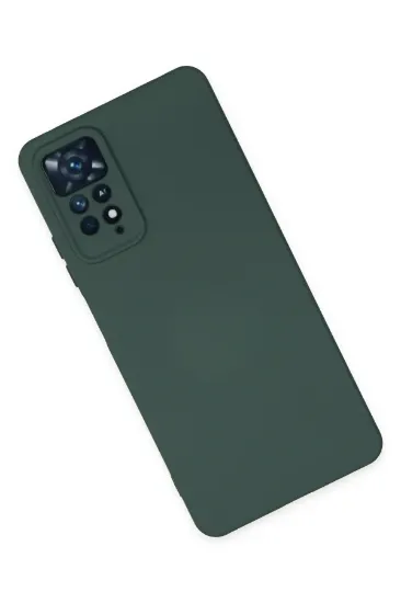 Newface Xiaomi Redmi Note 11 Pro Kılıf Nano içi Kadife Silikon - Koyu Yeşil resmi