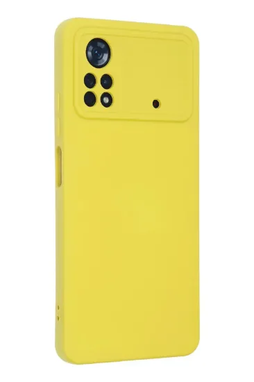 Newface Xiaomi Poco X4 Pro 5G Kılıf Nano içi Kadife Silikon - Sarı resmi