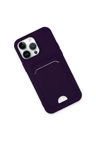 Newface iPhone 14 Pro Max Kılıf Kelvin Kartvizitli Silikon - Derin Mor resmi