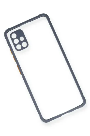 Newface Samsung Galaxy A71 Kılıf Miami Şeffaf Silikon - Gri resmi