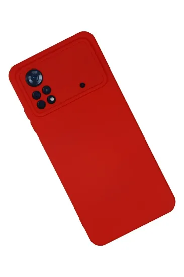 Newface Xiaomi Poco X4 Pro 5G Kılıf Nano içi Kadife Silikon - Kırmızı resmi