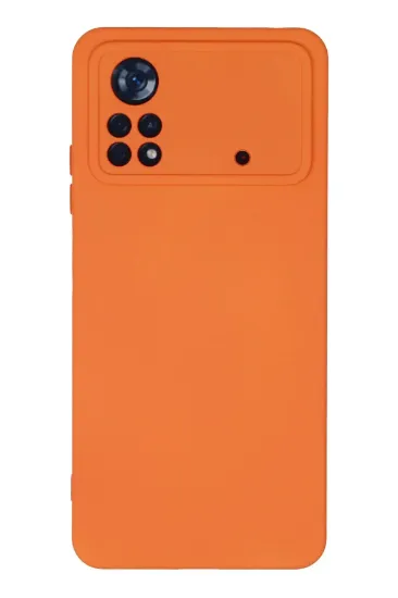 Newface Xiaomi Poco X4 Pro 5G Kılıf Nano içi Kadife Silikon - Turuncu resmi