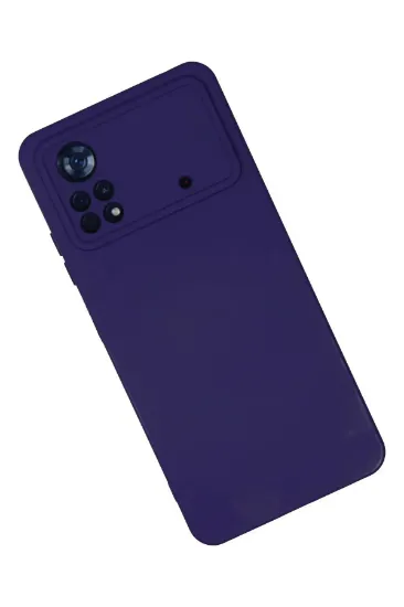 Newface Xiaomi Poco X4 Pro 5G Kılıf Nano içi Kadife Silikon - Mor resmi