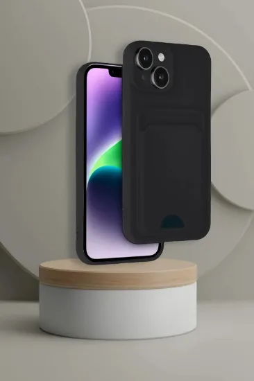 Newface iPhone 14 Kılıf Kelvin Kartvizitli Silikon - Derin Mor resmi