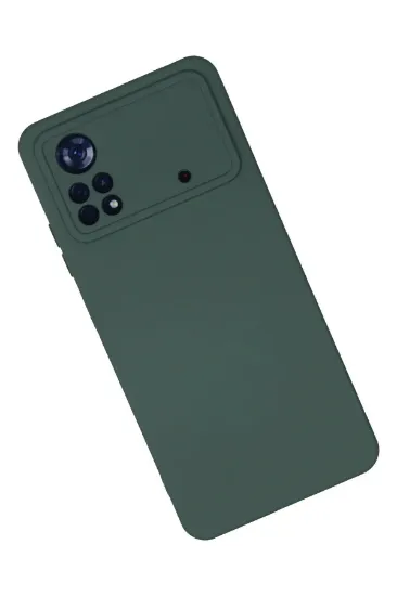 Newface Xiaomi Poco X4 Pro 5G Kılıf Nano içi Kadife Silikon - Koyu Yeşil resmi