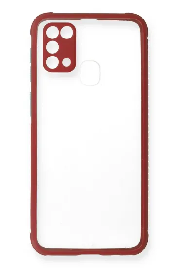 Newface Samsung Galaxy M31 Kılıf Miami Şeffaf Silikon - Fuşya resmi