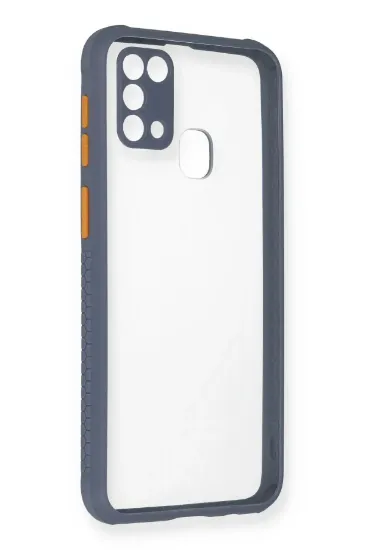 Newface Samsung Galaxy M31 Kılıf Miami Şeffaf Silikon - Gri resmi