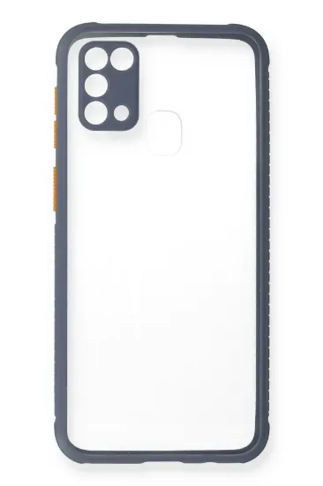 Newface Samsung Galaxy M31 Kılıf Miami Şeffaf Silikon - Gri resmi