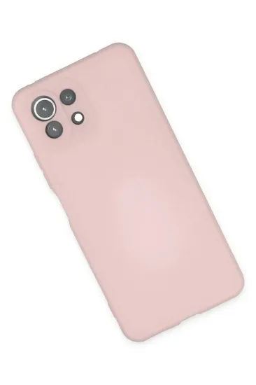 Newface Xiaomi Mİ 11 Lite Kılıf Nano içi Kadife Silikon - Pudra resmi