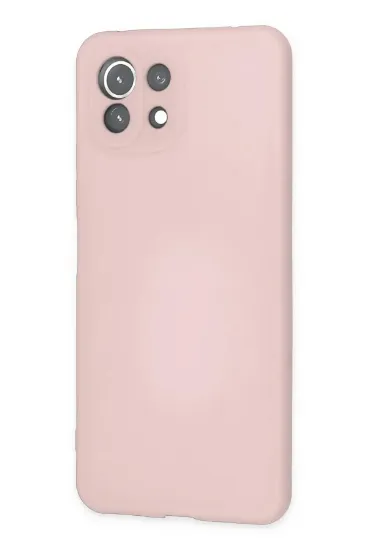 Newface Xiaomi Mİ 11 Lite Kılıf Nano içi Kadife Silikon - Pudra resmi