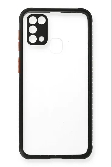 Newface Samsung Galaxy M31 Kılıf Miami Şeffaf Silikon - Siyah resmi