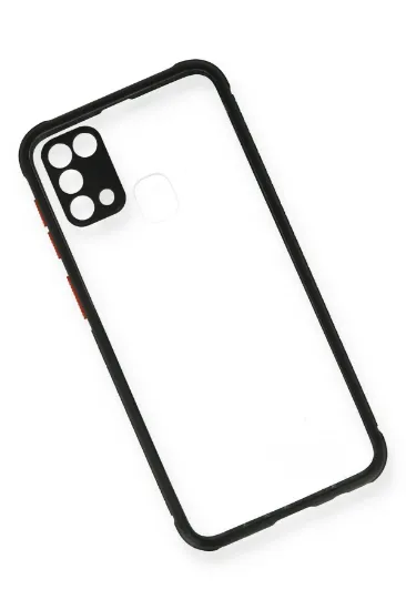 Newface Samsung Galaxy M31 Kılıf Miami Şeffaf Silikon - Siyah resmi